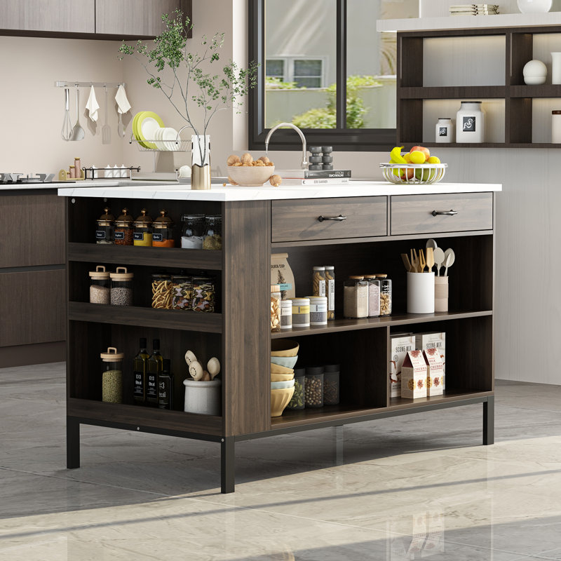 Wade Logan® Wexford 55.1'' Kitchen Island & Reviews | Wayfair